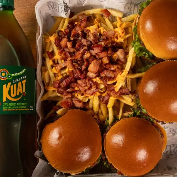 Combo 4 burgers + batata